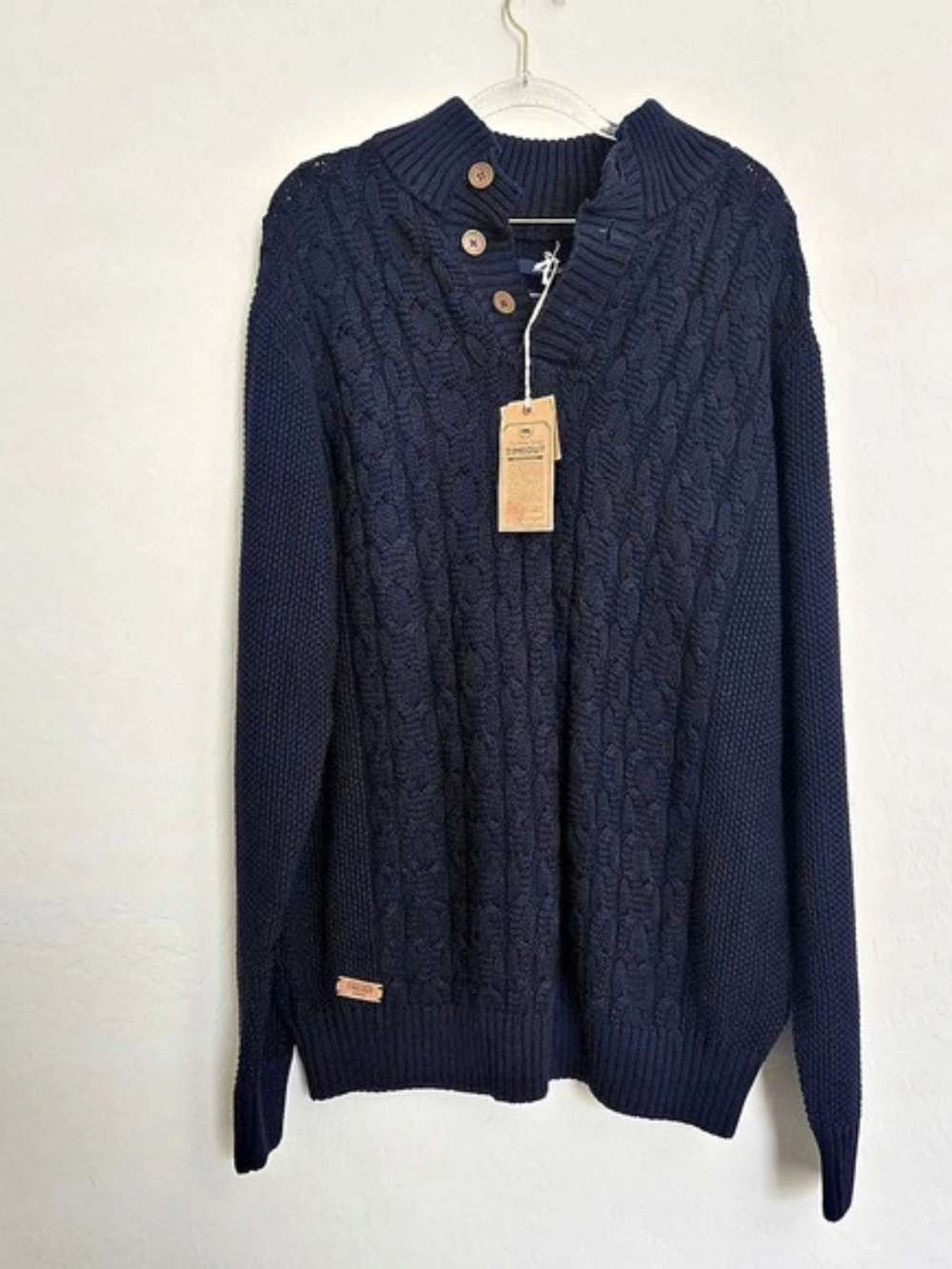 TIMEOUT Cable Knit Sweater in Blue XXL NWT